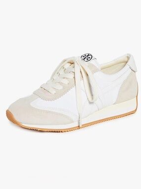 Tory Burch Hank Sneaker Cream and Tan Suede Lace-Up